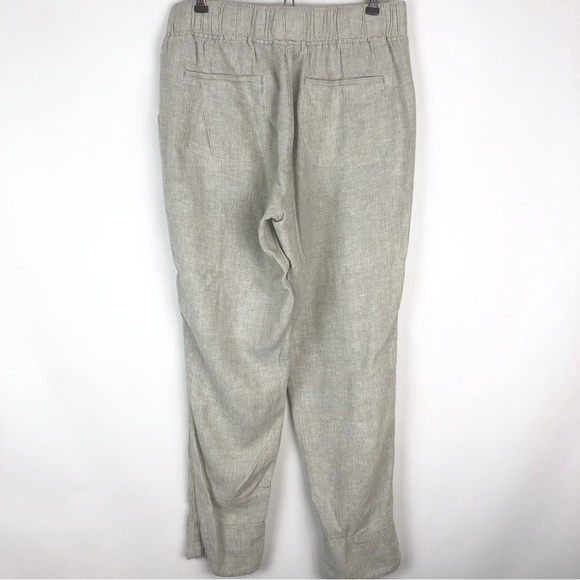 Van Heusen Linen Rayon Blend Drawstring Ankle Pants Vertical Stripe - Picture 2 of 10
